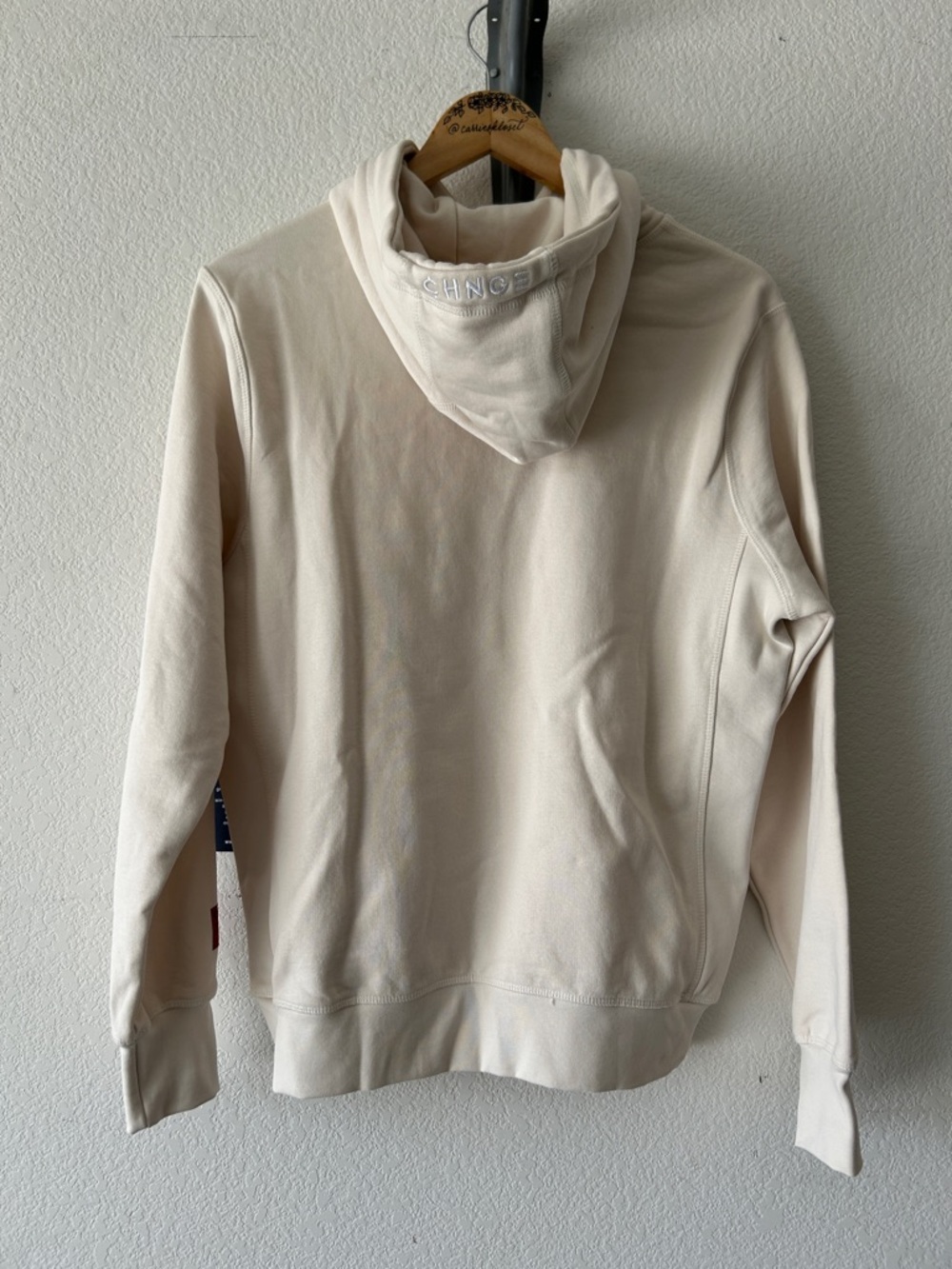 CHNGE Ivory Pullover Hoodie with Embroidered Logo size S UNISEX - Picture 4 of 6